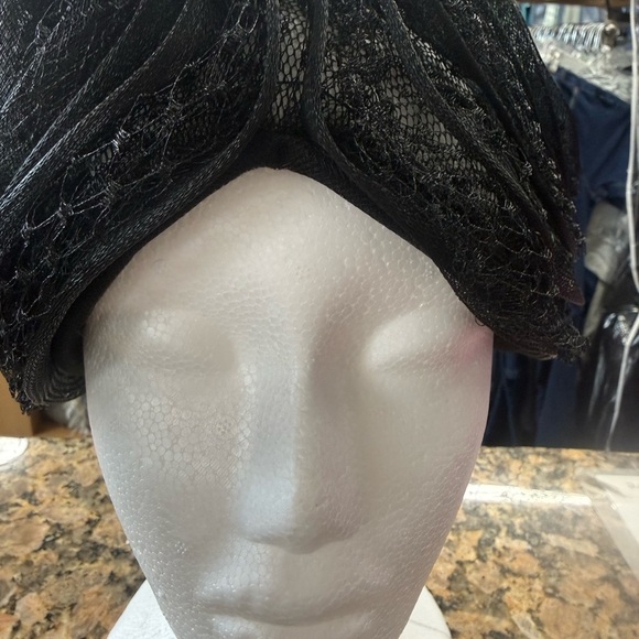 Vintage Christian Dior Chapeaux Black Net Cocktail Hat Paris New York Designer main image 9